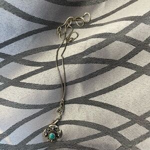 Vintage Solid 925‎ Italy Sterling  Siver Chain with 925 Jerusalem charm H03